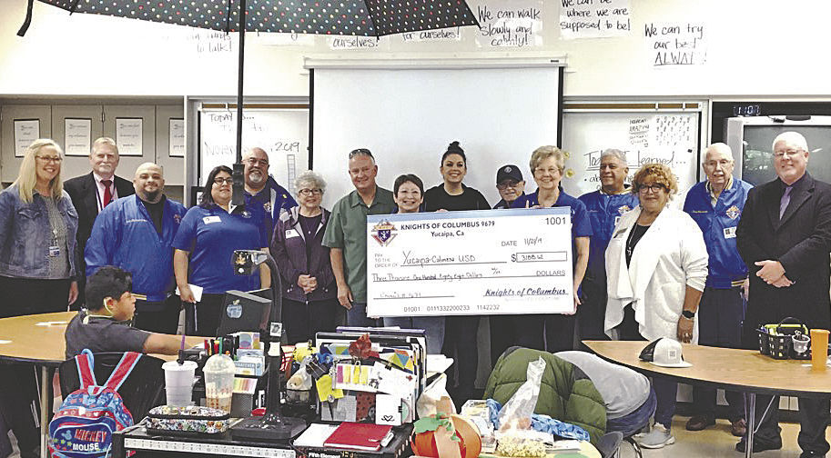 Knights of Columbus donate $3,188 to a local school